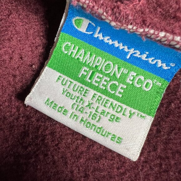 Champion Southern Illinois Salukis Sweatshirt Youth Extra Large Red Faded Hoodie - Picture 6 of 13